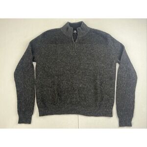 Tumi Alpaca Wool 1/4 Zip Sweater Mens L Gray Long Sleeve Sweatshirt